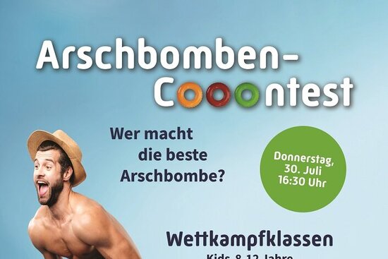 Foto: Plakat für den Arschbomben-Contest