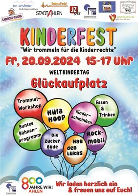 Foto: Plakat Weltkindertag im Ahlener Osten