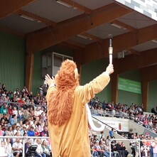 Foto: Einlauf des Mammuts ins Stadion